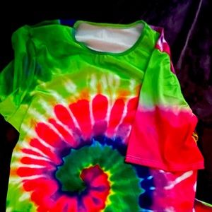 Rainbow Shirt Dress w/ pockets